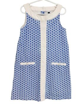 Janie and Jack SantoriniSuite tile print indigo sleeveless dress size 7 girls
